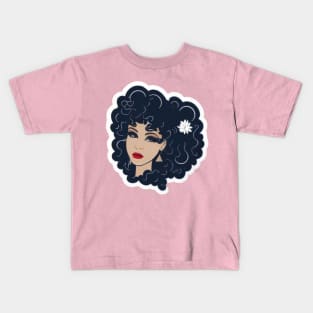 girl with black hair sticker Kids T-Shirt